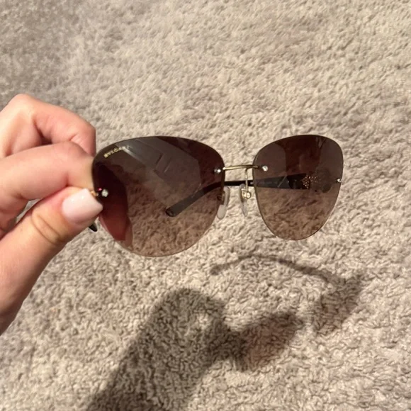 Bulgari Tortoise Shell Sunglasses with Gold Accent display picture 2